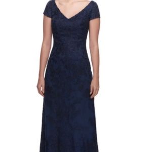 La Femme Embellished Lace Gown